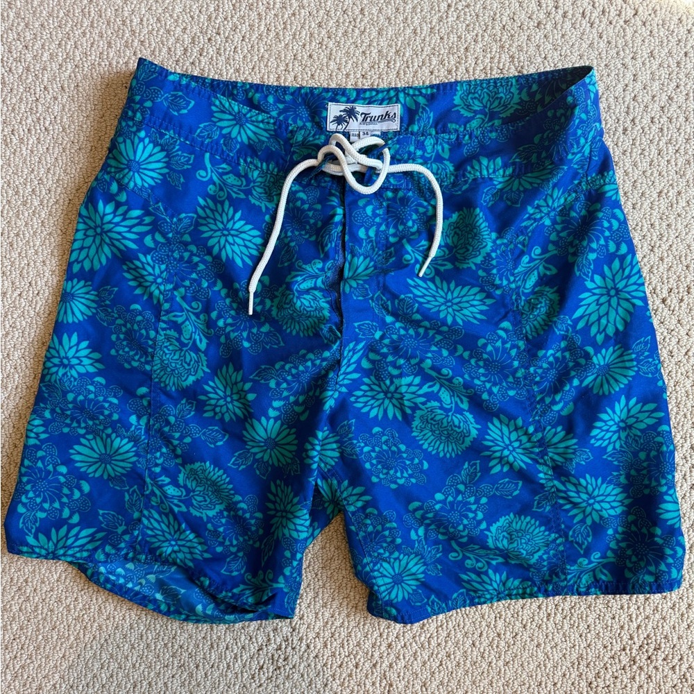Trunks Blue Floral Men's Board Shorts